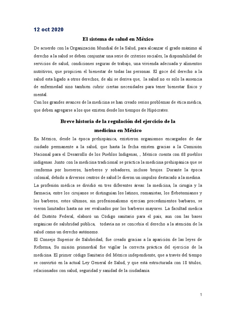 Evolución del Sistema de Salud en México | PDF | Sistema de salud | México