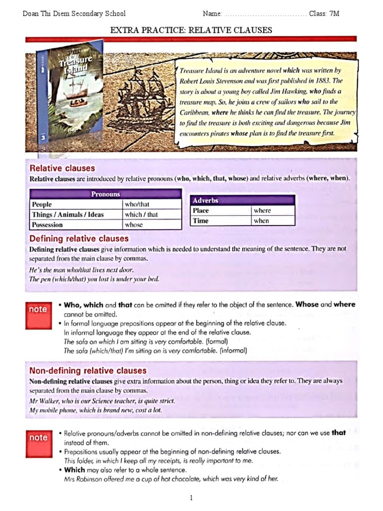Grammar 1 Relative Clauses | PDF
