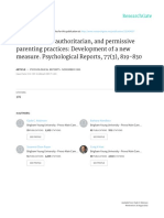 Authoritative, Authoritarian, and Permissive Parenting Practices - Development of A New Measure - Robinson Et Al (1995)