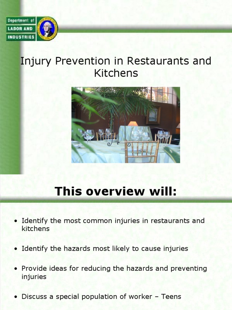 Injury Prevention in Restaurants and Kitchens | PDF | Cookware And ...