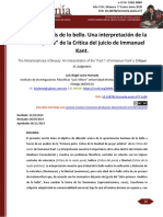 La Metamorfosis de Lo Bello. Una Interpretación de La