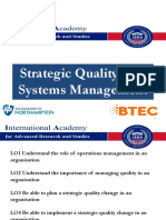 Strategic Quality and Systems Management