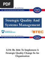 Strategic Quality and Systems Management