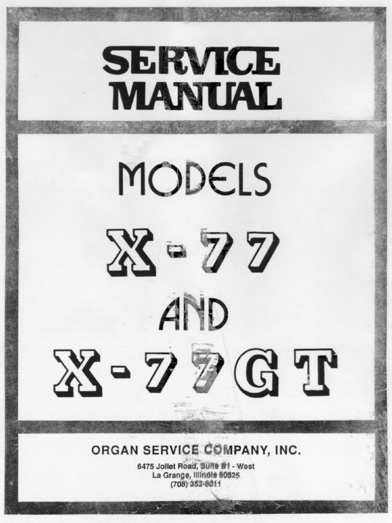 Hammond X-77 and X-77 GT Service Manual | PDF