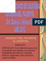 Admisión hospitalaria: atención al paciente ingresado