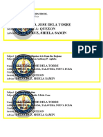 Feliciano, Jose Dela Torre Humss 12 A-Quezon Dela Cruz, Shiela Samin