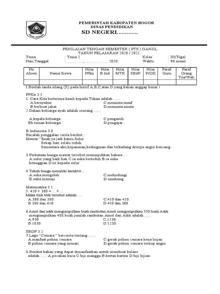 Kls 3 Tema 2 2020 | PDF