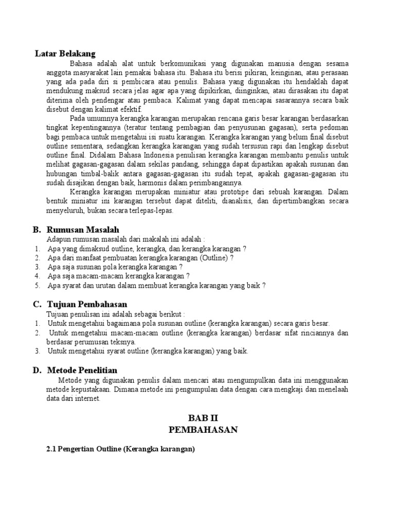 Kerangka Karangan Pdf