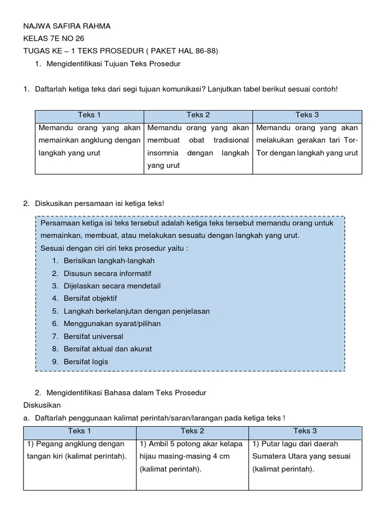 Najwa Safira Rahma Kelas 7e No 26 Paket 86 88 Pdf