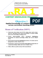 Objective 1: Content Knowledge Pedagogy