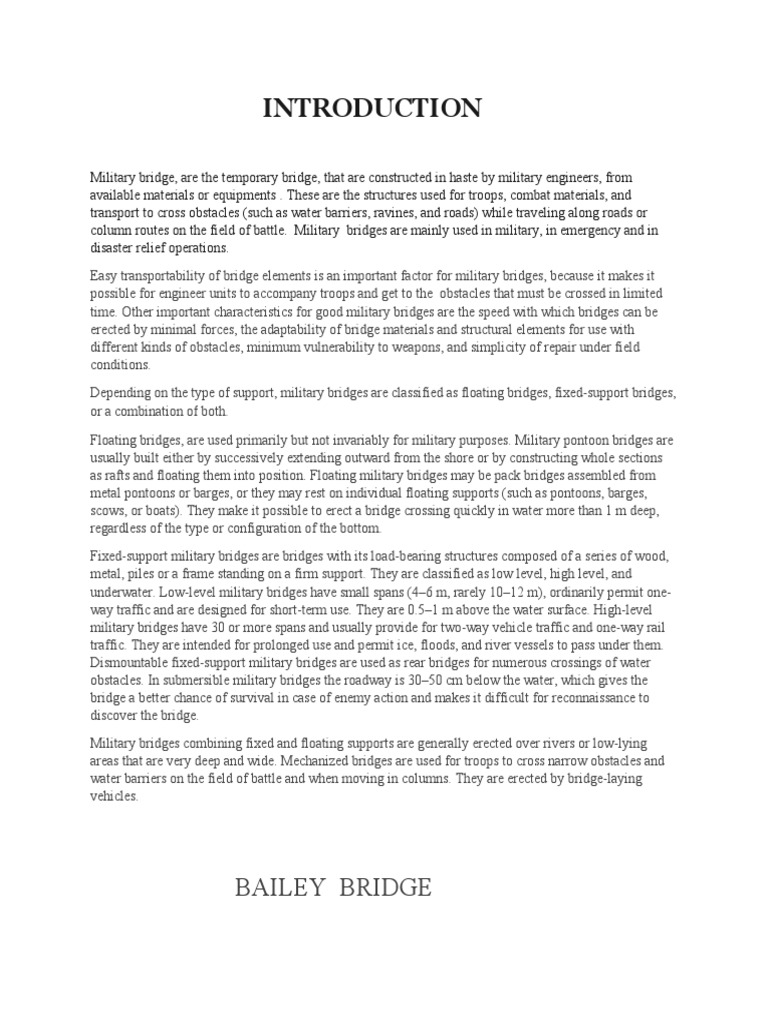 Bailey Bridge | PDF | Bridge | Truss
