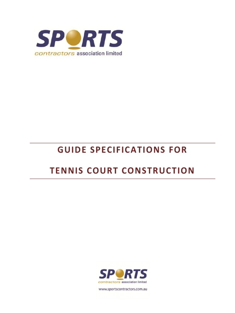 2014 Tennis Court Constructions Guide 2014 PDF Concrete Drainage