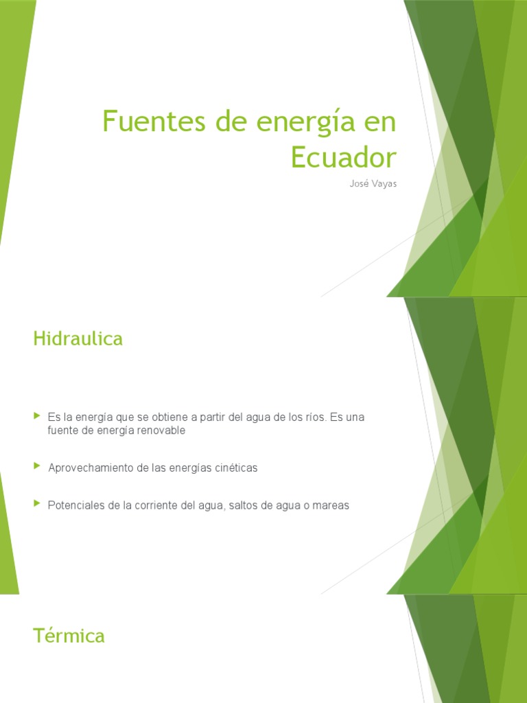 Fuentes de Energía en Ecuador | PDF