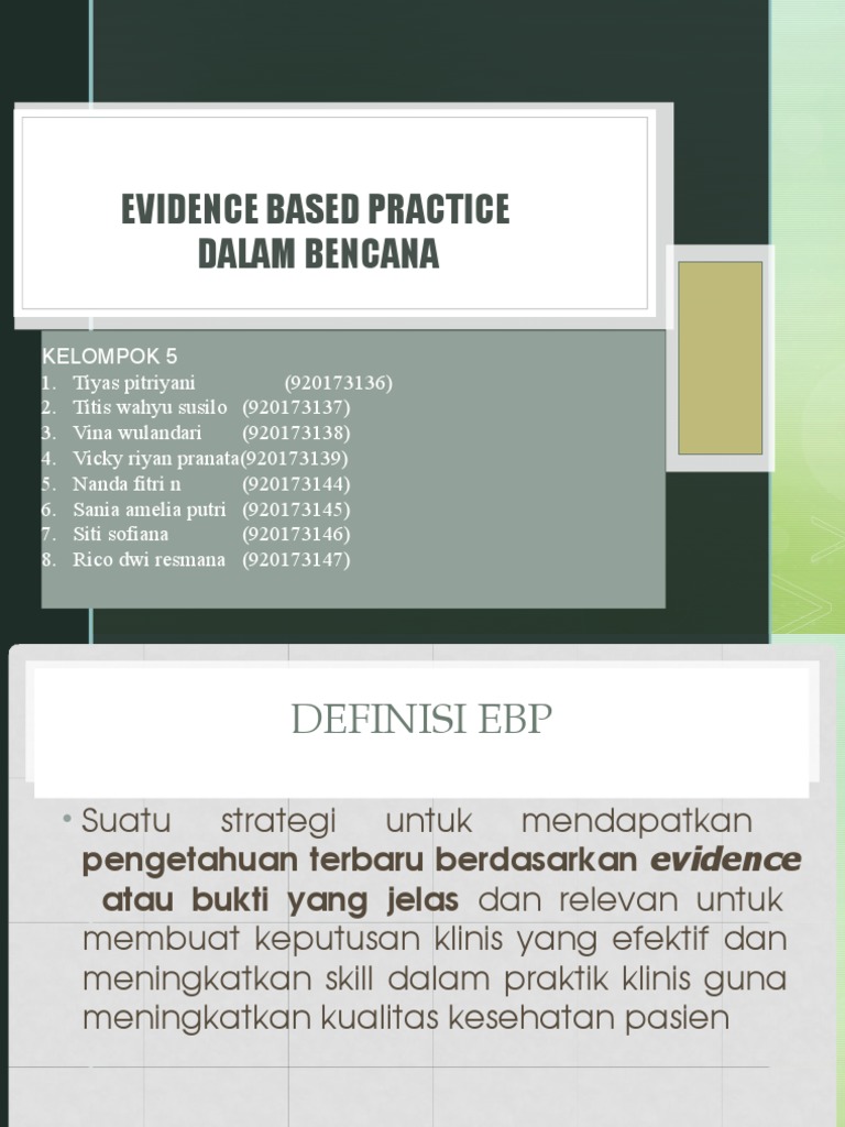 S1 KEP - KLOMPOK 5 - 4C - Evidence Based Practice Pada Keperawatan ...