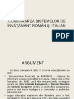 Comparatie Sisteme de Invatamant Romania-Italia - Ro