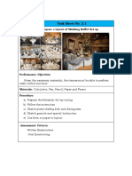 Task Sheet No. 2.1: Title: Prepare A Layout of Wedding Buffet Set Up