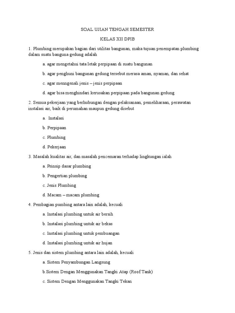 Soal Uts (Dpib) | PDF