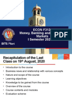 ECON F312: Money, Banking and Financial Markets I Semester 2020-21