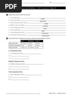 Startup Level 2 Grammar Activities Unit 6, Lesson 1, Page 66