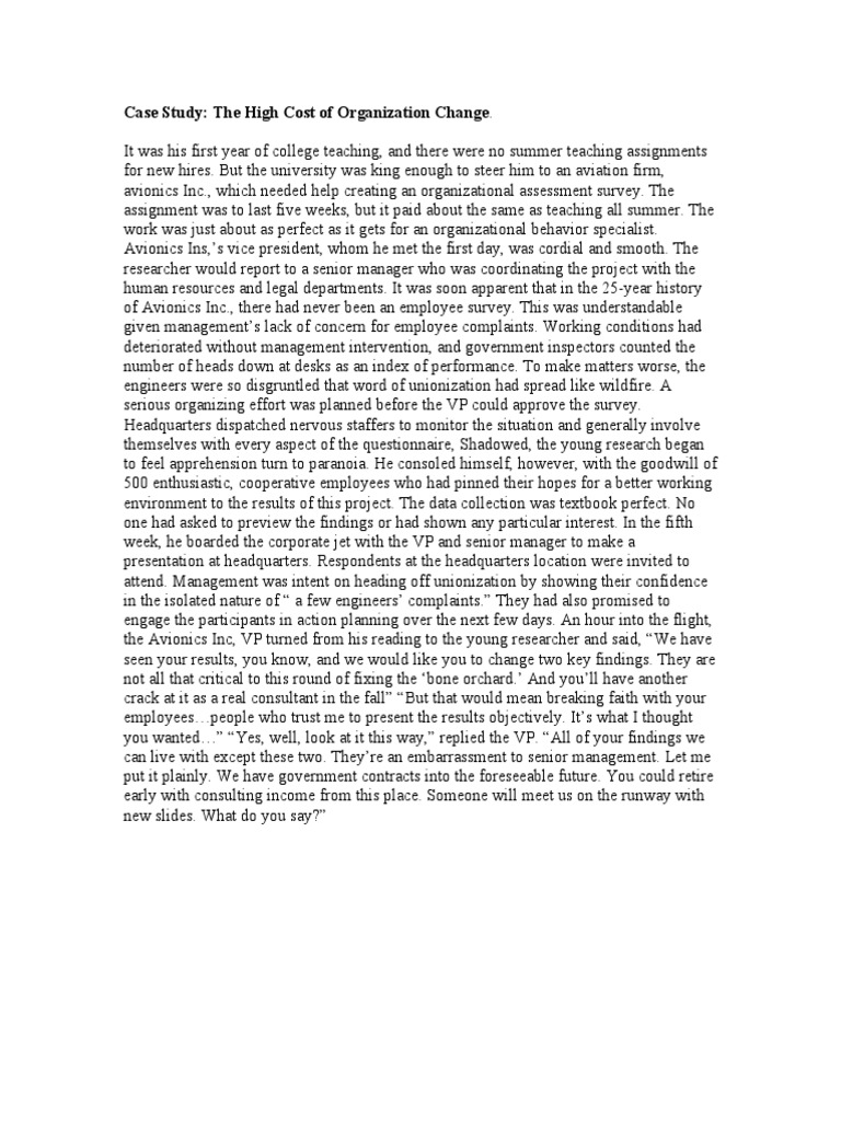 Costly Consequences of Organizational Change | PDF | Employment ...