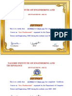 Certificate: Tagore Institute of Engineering and Technology