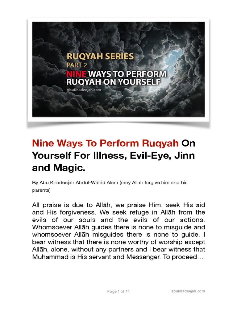 Self-Ruqyah Techniques by Abu Khadeejah | PDF | Quran | Islam