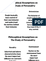 Assumptions in The Study of Personality
