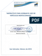 Instructivo para Normar El Uso de Vehiculos Institucionales 2018 PDF