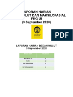 Laporan harian bedah mulut dan maksilofasial FKG UI 3 September 2020