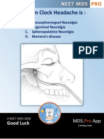 NEET MDS 2020: Sphenopalatine Neuralgia and Alarm Clock Headache