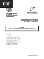 Manual Procedimientos Procesos Tecnicos