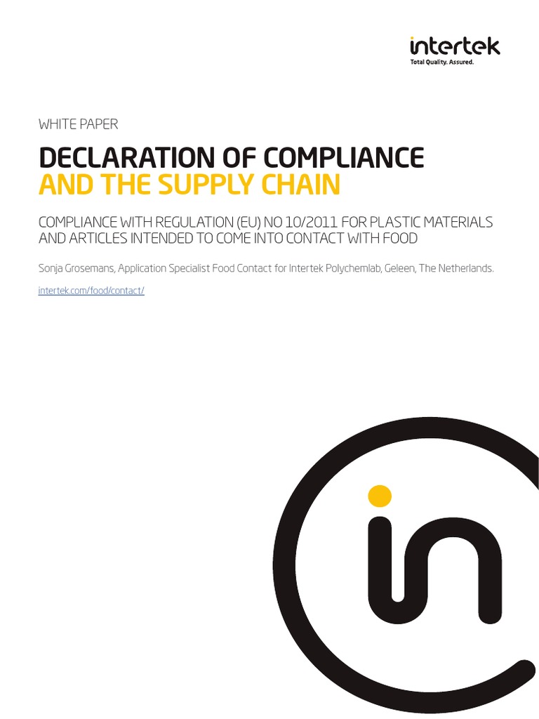 2020-06-17 - Intertek White Paper - The Declaration of Compliance and ...