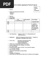 Student Bio Data Form PDF