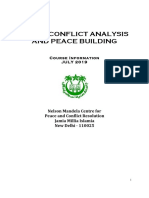 M.A. in Conflict Analysis and Peace Building: Course Information JULY 2019