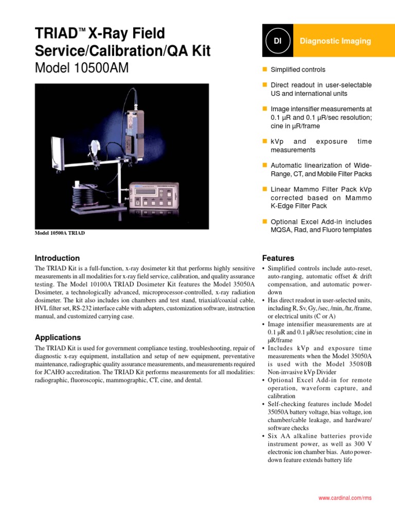 Triad X-Ray Field Calibration | PDF | Radiography | Calibration