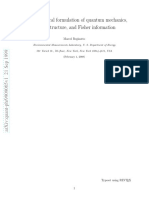 Hydrodynamical Formulation of Quantum Mechanics, K Ahler Structure, and Fisher Information