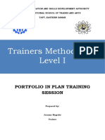 Trainers Methodology Level I: Portfolio in Plan Training Session