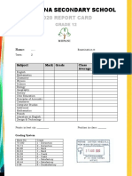 Grade 12 Progress