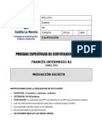 Pruebas Específicas de Certificación de Nivel: Francés Intermedio B2