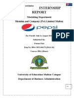 Internship: Markiting Department Shamim and Company (PVT) Limited Multan