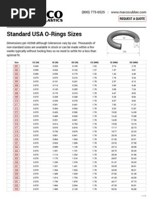 Marco O Ring Size Chart As568 Pdf