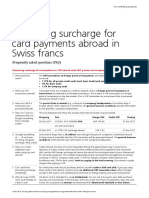 Processing Surcharge For Card Payments Abroad in Swiss Francs