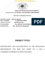 Project Presentation: School of Mines and Petroleum Engineering Department of Mining and Mineral Processing