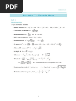 Statistics II - Formula Sheet: Unit 1