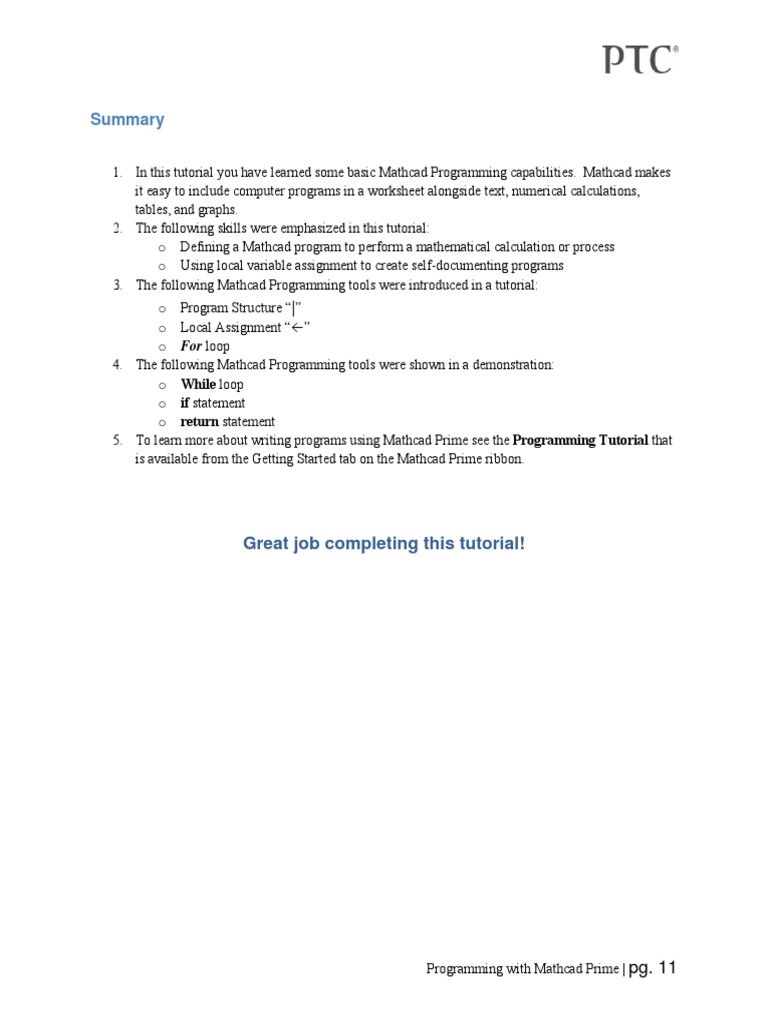 Mathcad Prime Programming Basics | PDF