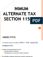 Minimum Alternate Tax Section 115Jb
