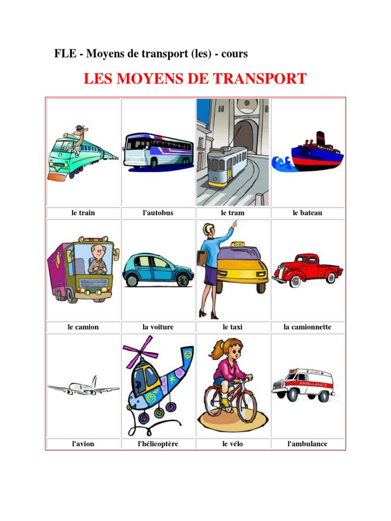 Moyens de Transport en FLE | PDF