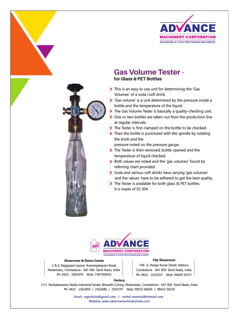 Measuring Gas Volumes in Bottles An Overview of a Gas Volume Tester