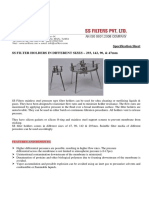 Specification Sheet Ss Filter Holders in Different Sizes - 293, 142, 90, & 47Mm