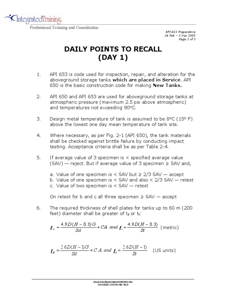 API 653 PC 26feb05 PTR 1 | PDF | Civil Engineering | Materials
